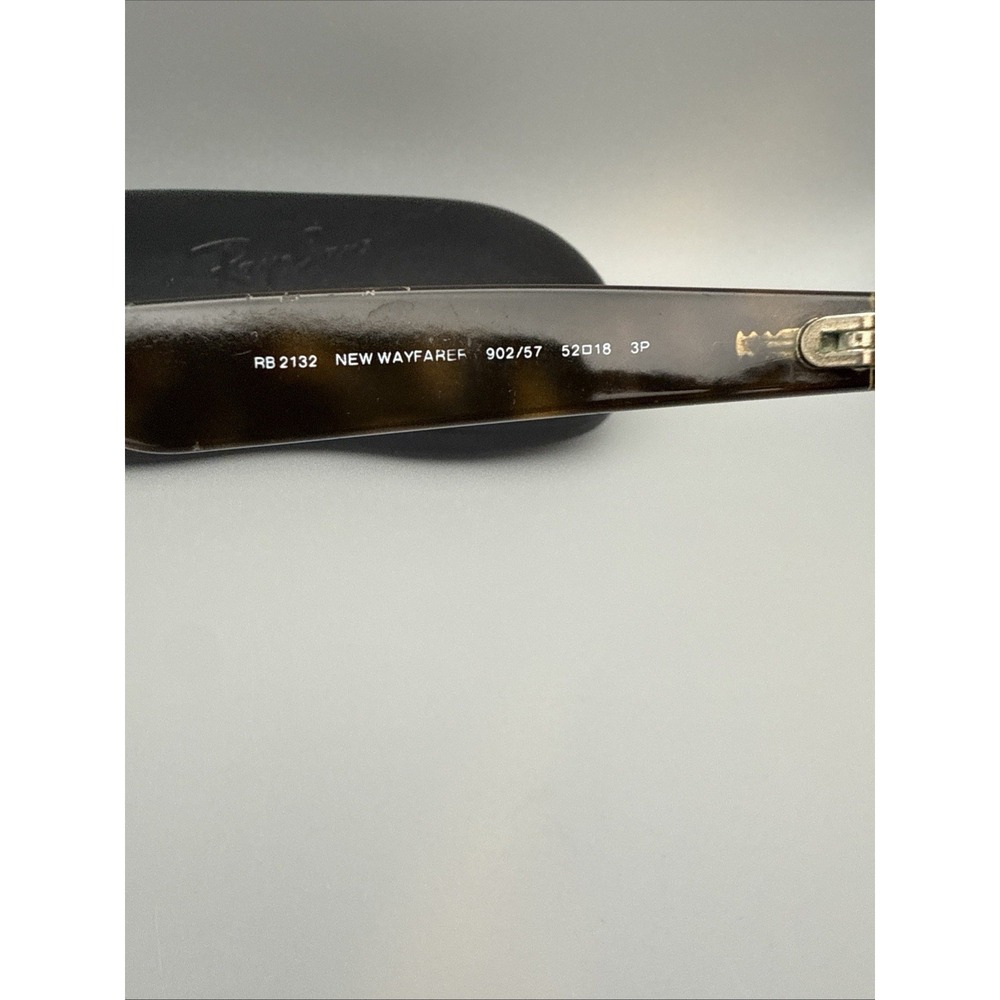 RAY-BAN RB2132 NEW WAYFARER polarized sunglasses Authentic Tortoise Frame &Case - Picture 6 of 11